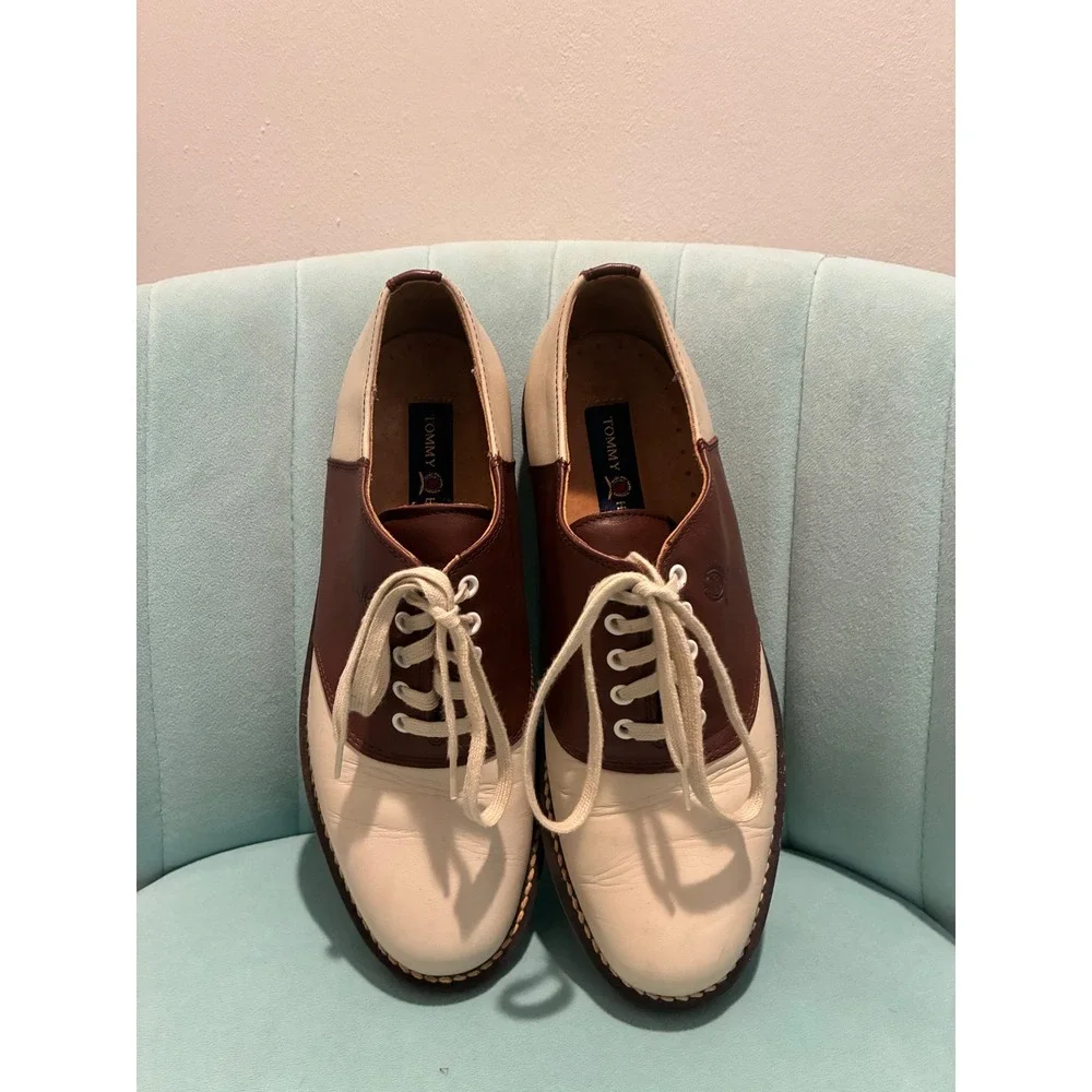 Vintage Tommy Hilfiger Saddle / Oxford Shoes 8 Brown Cream